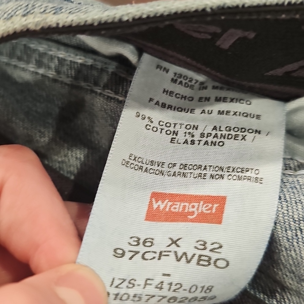 N Blue Wrangler Jeans Sz 36 X 32 - Picture 4 of 4